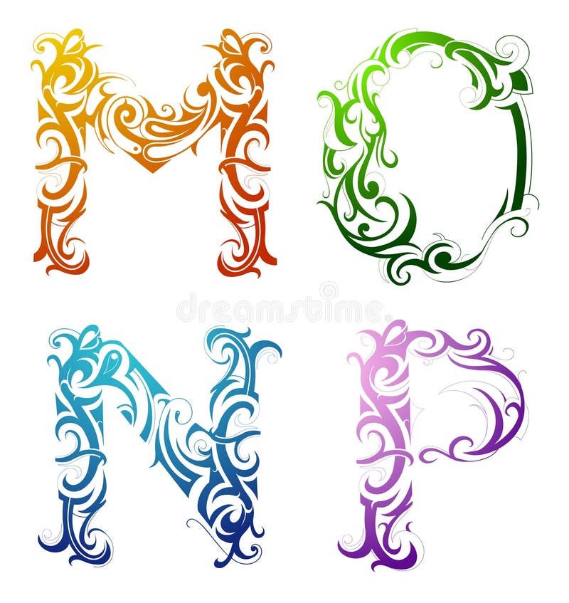 Decorative Letter Font Type Stock Illustration - Illustration of ...