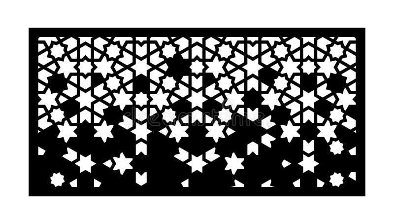 Decorative moroccan fence template. Laser cut vector panel, screen, fence, divider. Cnc pattern, jali design, interior vector illustration