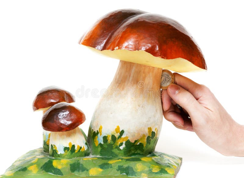 Decorative mushroom money box