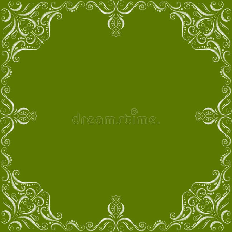 White Pattern on an Olive Green Background. Stock Illustration -  Illustration of background, design: 168634010