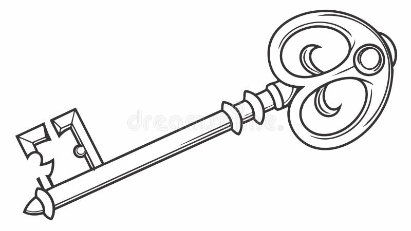 Decorative Ornate Key Vector Illustration for Unlocking Opportunities, vector design Generative AI vector illustration