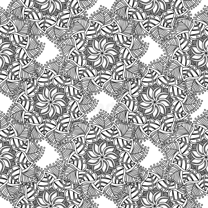 Decorative Pattern for Adult Coloring Book, Wallpapers Hand Drawn ...