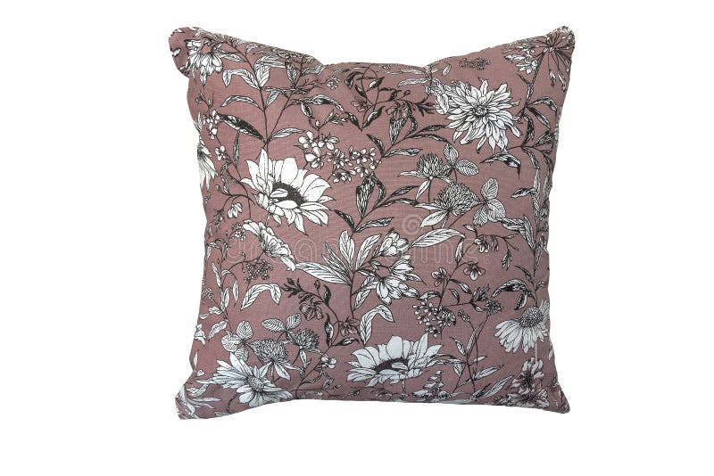 Decorative Pillow with a Floral Pattern Stock Image Image of single