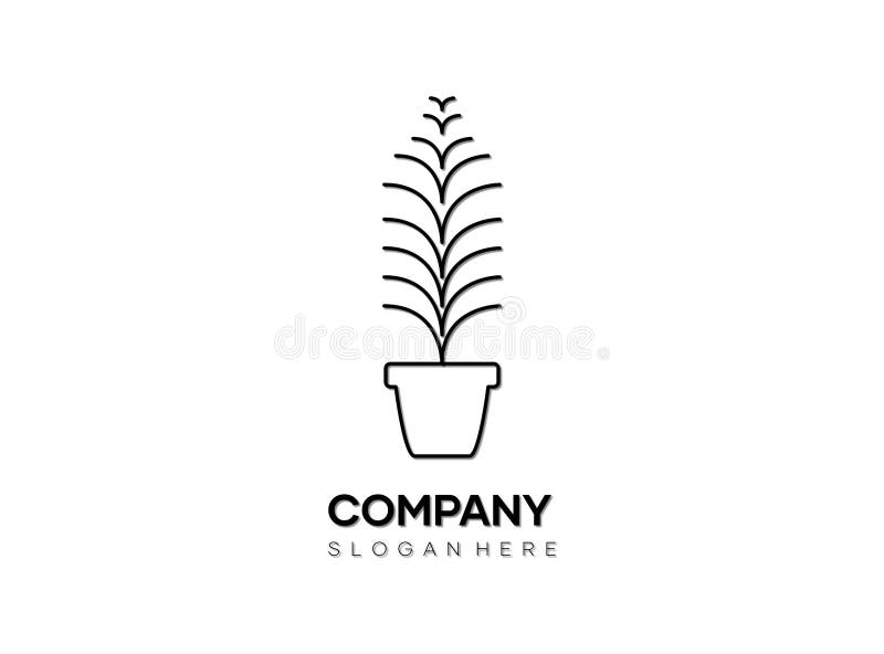 Decorative Plant Logo Design, Modern Minimal Vector Abstract Plant Symbol Logo Stock Vector