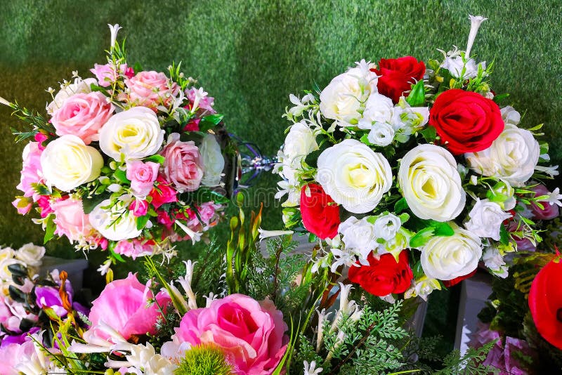 Decorative Plastic Flowers are Sold in the Shop Stock Image Image of