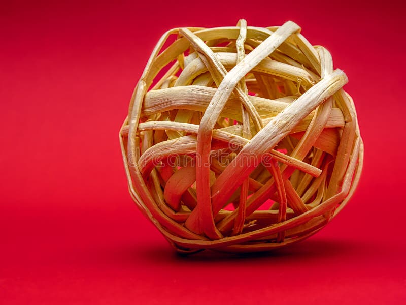 Decorative Rattan Ball Isolated Stock Photo Image of nature, life