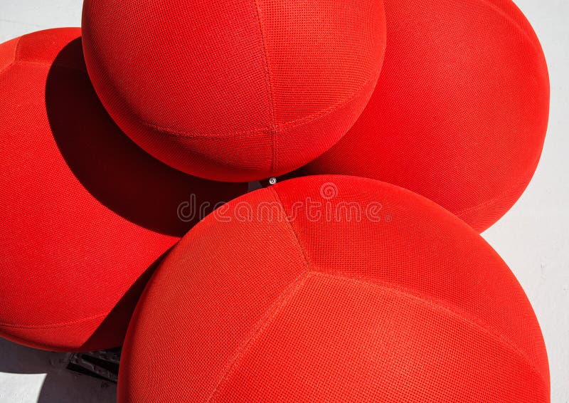 Decorative Red Balls on the Exhibition Place Stock Photo Image of bright, balls 74281688
