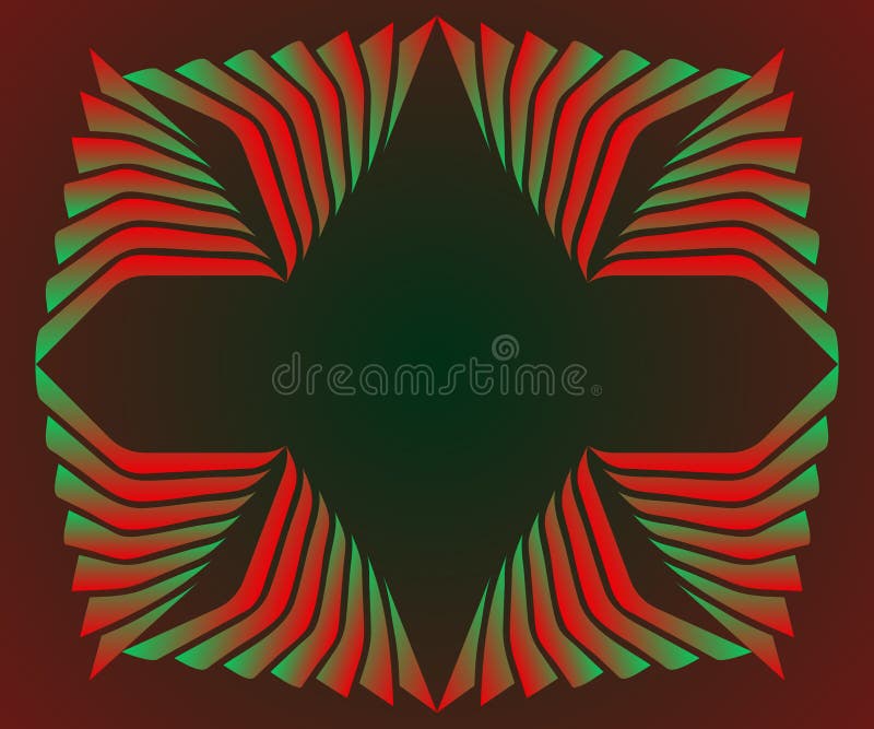 Decorative red and green gradient frame text layout stock illustration