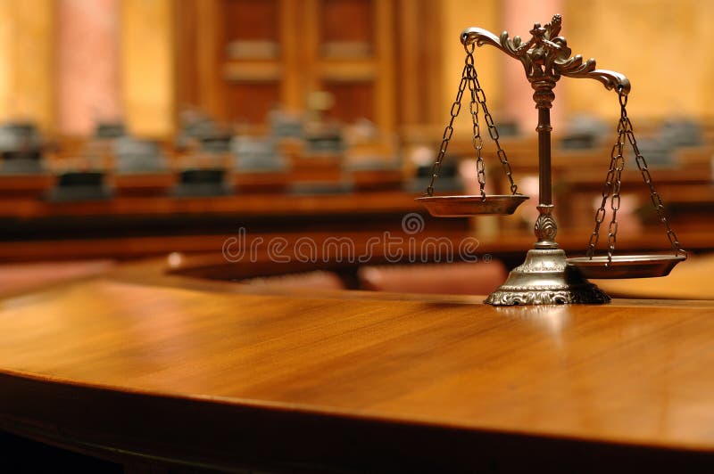 Decorative Scales Of Justice In The Courtroom Stock Image Image 20405823