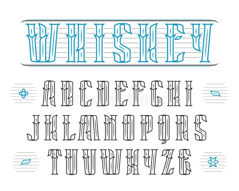 Decorative serif font in vintage style vector illustration Decorative serif font in vintage style vector illustration