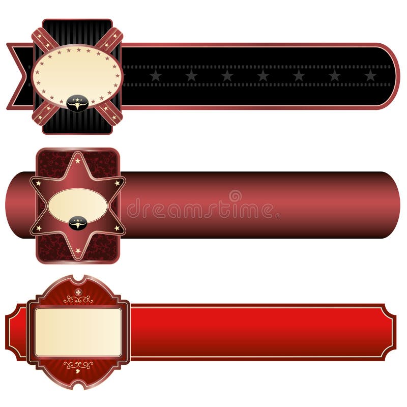 Decorative set of labels stock illustration. Illustration of background