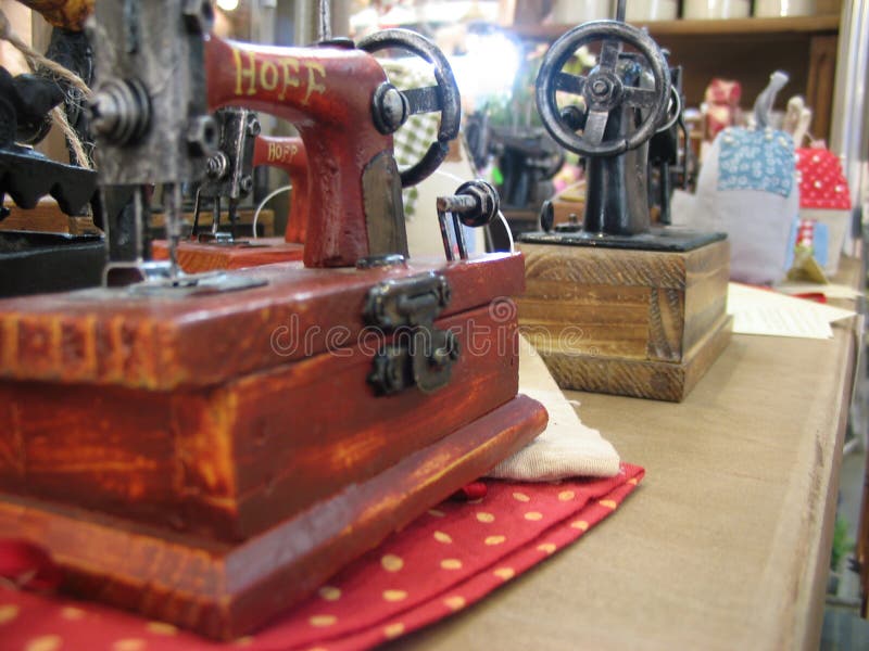 Decorative Sewing Machines. Stock Image Image of metal, small 202564893