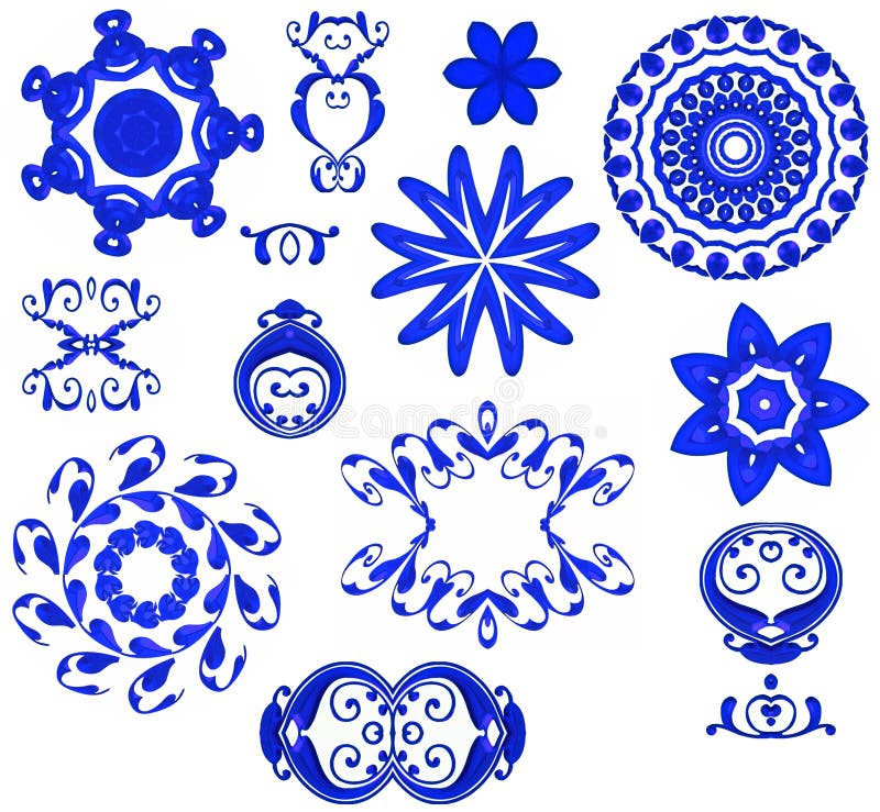 Decorative Shapes Icons - Blue royalty free illustration Decorative Shapes Icons - Blue royalty free illustration