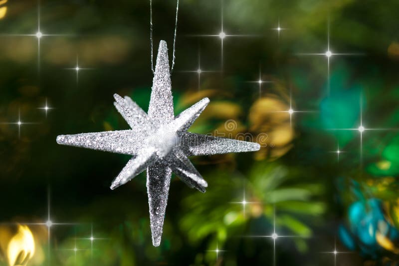 Decorative Silver Star Ornament Stock Image Image of noel, decoration