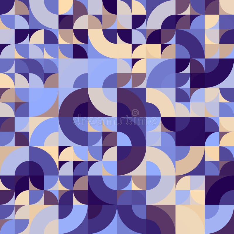 Decorative Geometric Shapes Seamless Pattern Stock Illustration