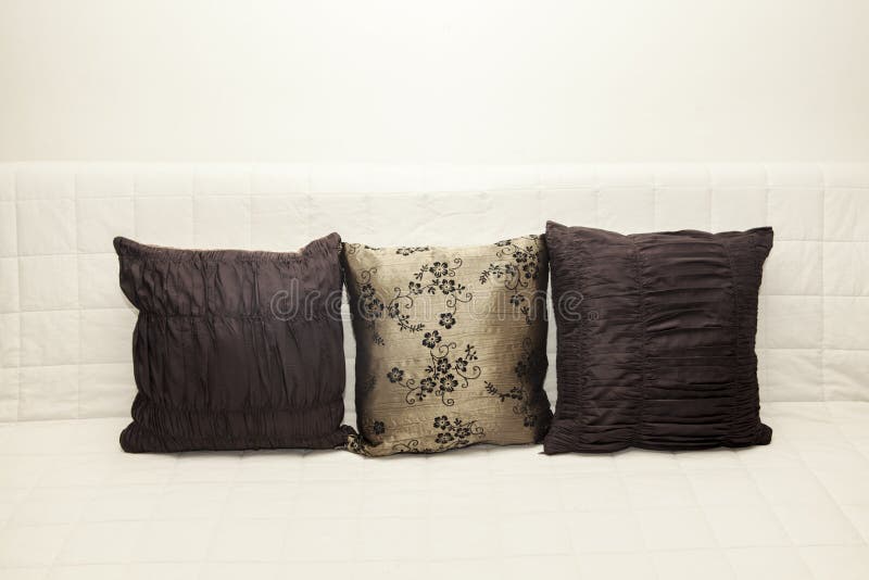 Decorative Small Pillow on the Bed Stock Photo Image of comfort