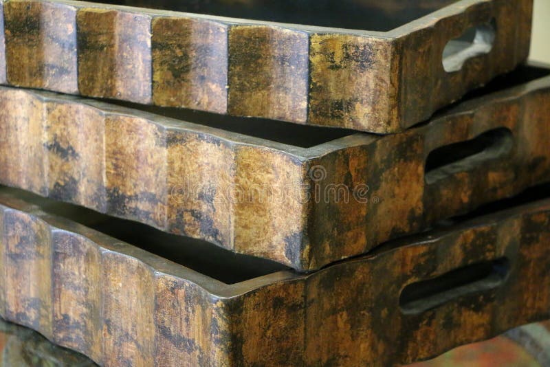 Decorative Stacked Trays stock image