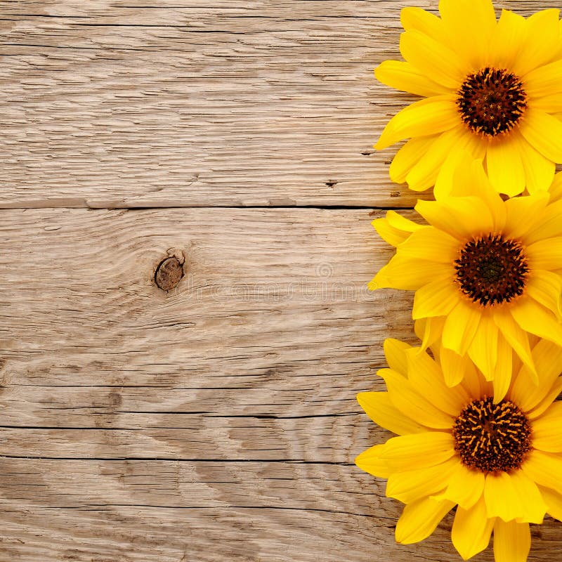 6,016 Sunflowers Wooden Background Stock Photos Free & RoyaltyFree