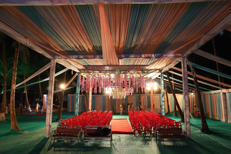 The Decorative Tents Used in and for Indian Weddings Stock Photo