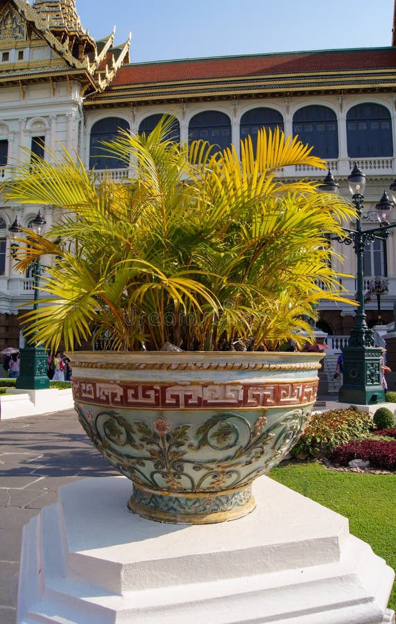 Decorative Vase with Plants Stock Photo Image of asia, bangkok 52138310