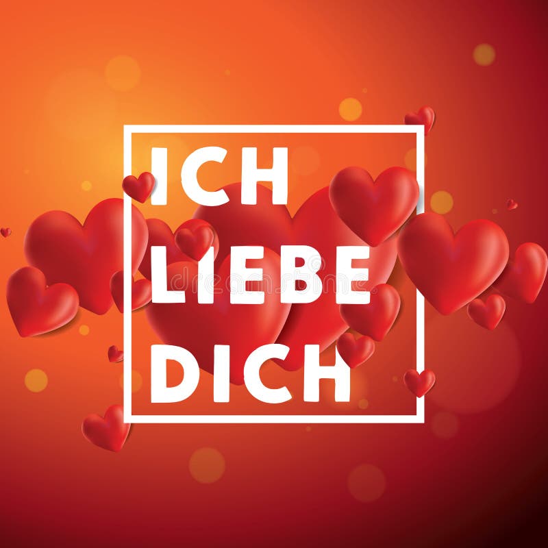 3D Ich Liebe Dich I Love You German Stock Illustration