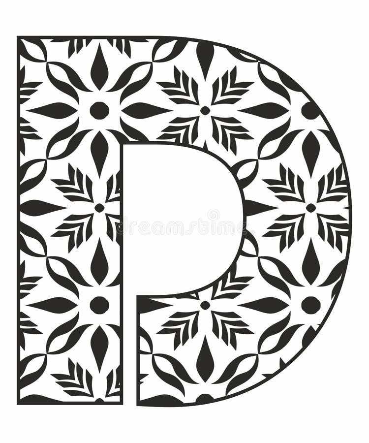 Decorative Vector Frame Stock Illustration Text Alphabet Letter D