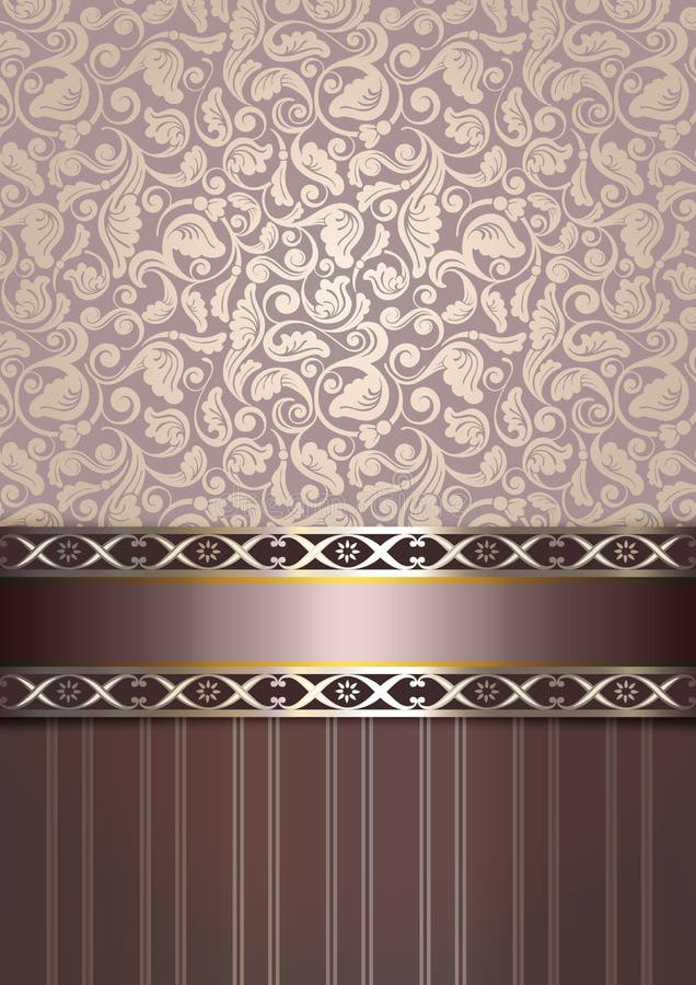Decorative Background with Ornament and Border. Stock Illustration