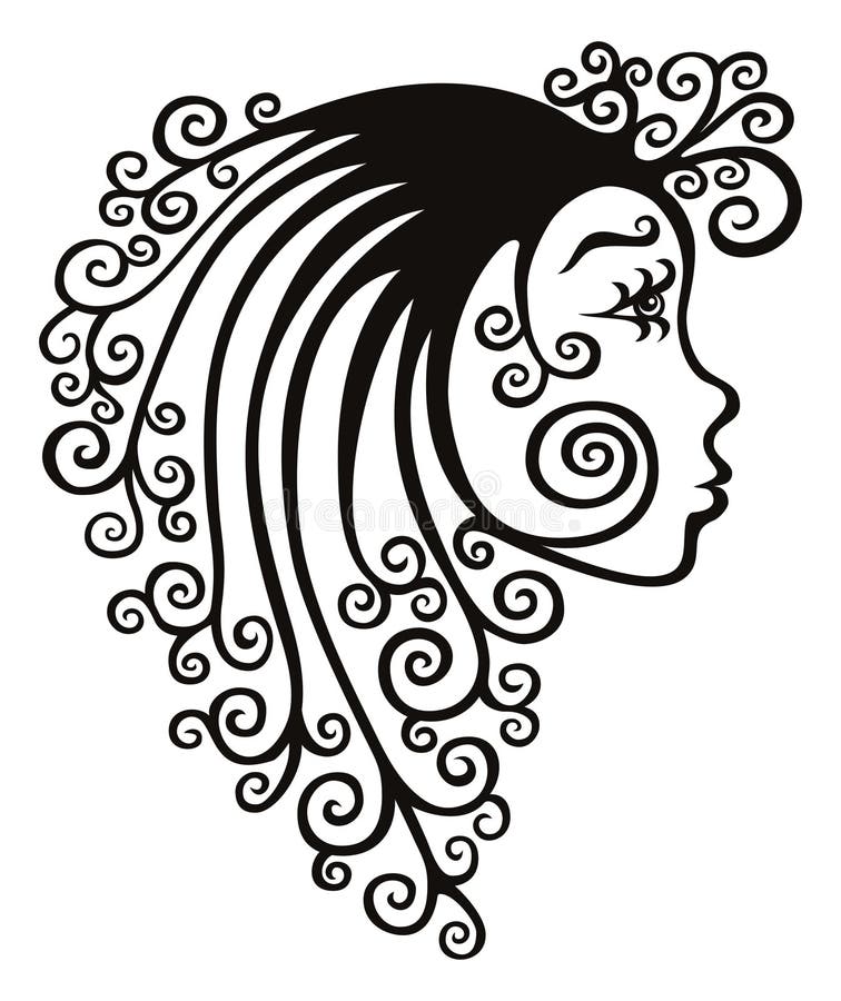 Decorative Virgo symbol stock vector. Illustration of hair - 277635613