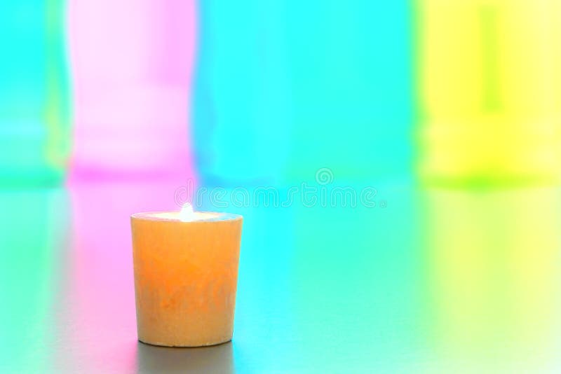 Decorative Votive Candle Over Soft Pastel Colors Stock Photo Image of