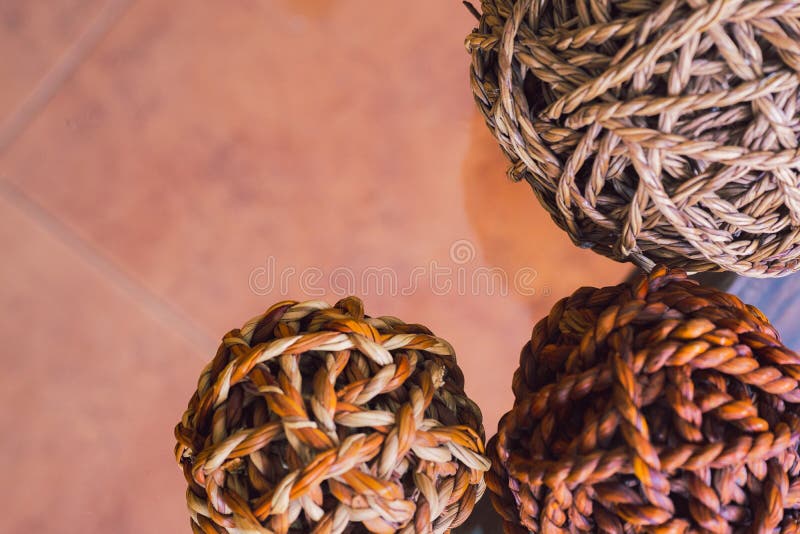 Decorative Wicker Balls, in Overhead Perspective Stock Photo Image of