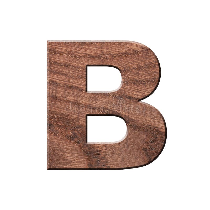 Decorative Wooden Alphabet, Capital Letter B. Stock Illustration ...