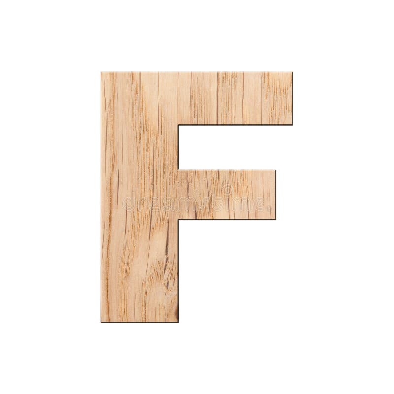 Decorative Wooden Alphabet, Capital Letter F. Stock Illustration ...