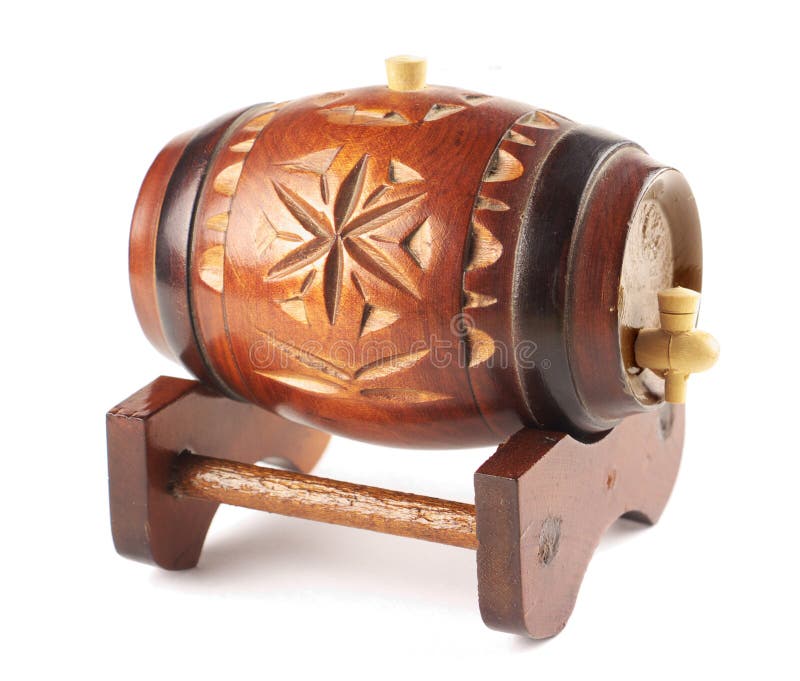 Decorative wooden barrel stock images