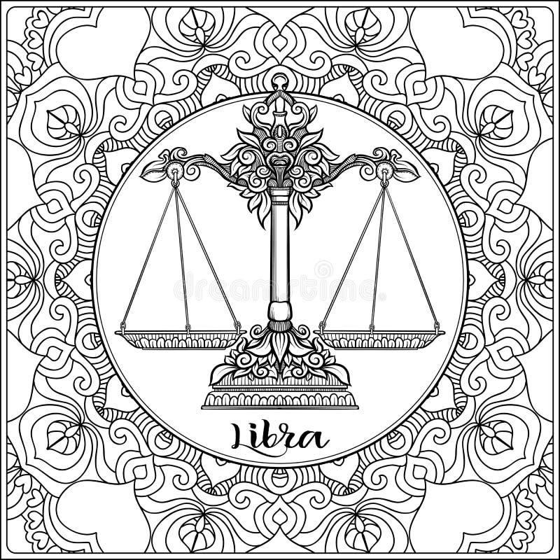 Libra Coloring Stock Illustrations 166 Libra Coloring Stock