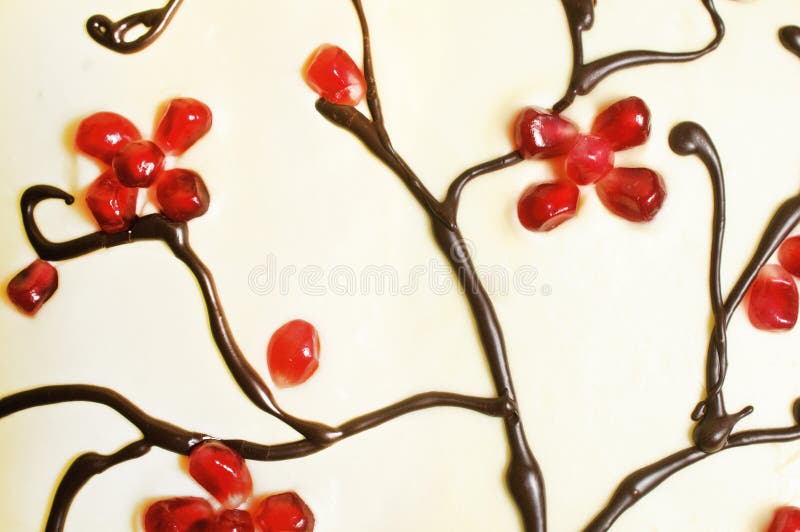 Decorazione di cioccolato bianco e fondente immagine stock libera da diritti