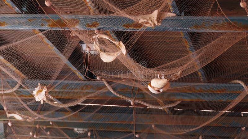 Decorazione del soffitto con le conchiglie in un caff? fotografie stock libere da diritti Decorazione del soffitto con le conchiglie in un caff? fotografie stock libere da diritti