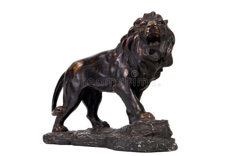 Decorazione della casa della statua del leone dell'annata fotografie stock