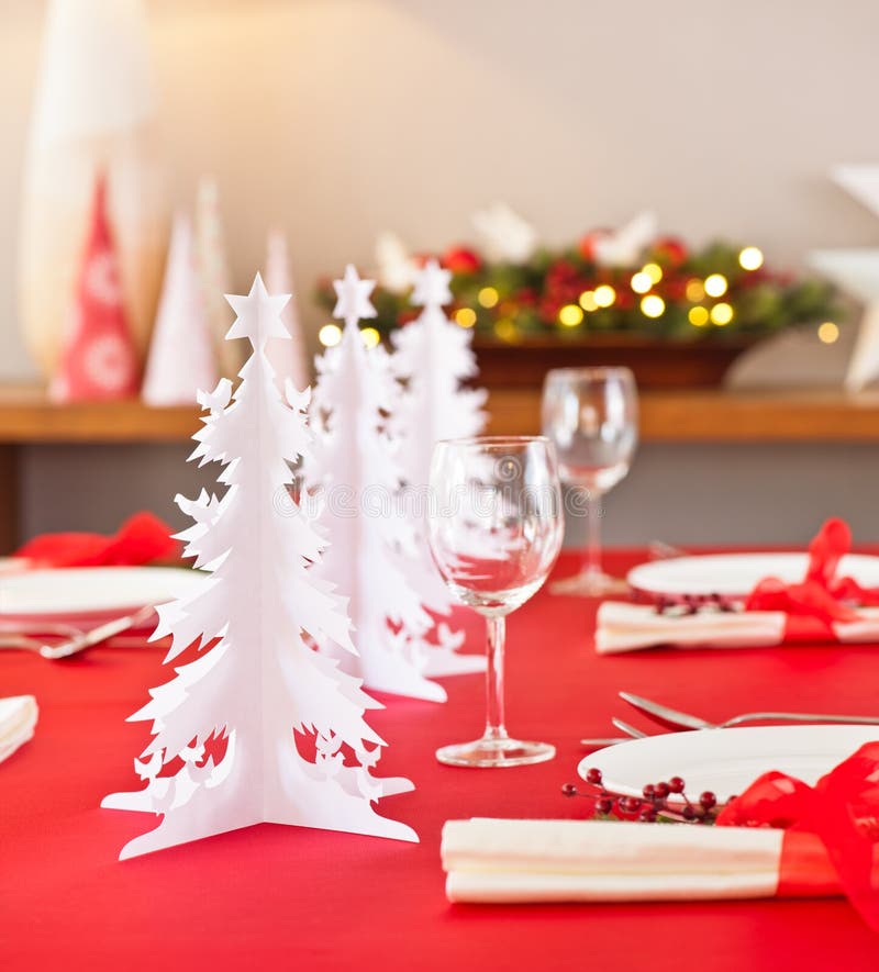 Decorazione Della Tavola Di Natale Regolazione Di Posto Festiva Della Tavola Di Natale Con La Decorazione