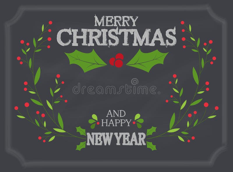 Decorazione di Natale sul bordo di gesso illustrazione vettoriale Decorazione di Natale sul bordo di gesso illustrazione vettoriale