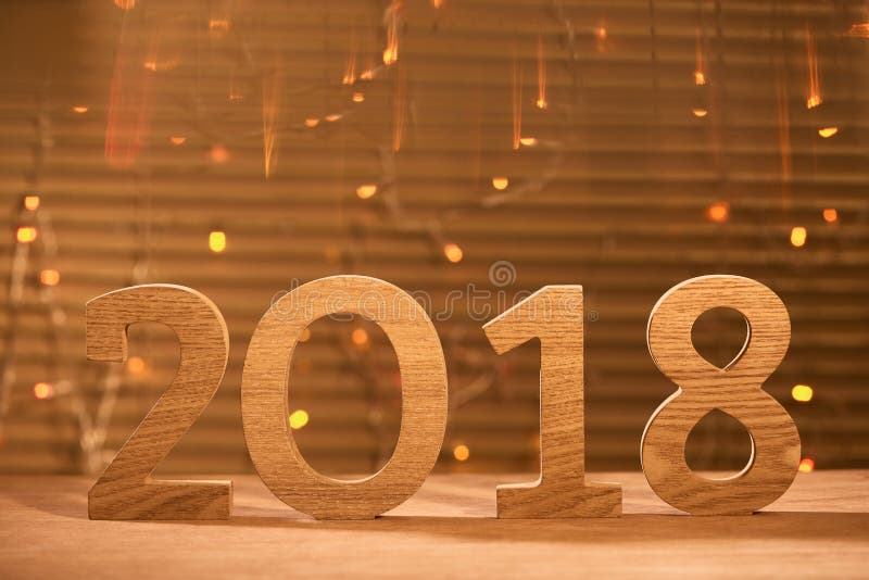 New year decoration. Close up on 2018. New year decoration. Close up on 2018