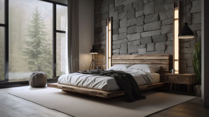 Decorazione per camere da letto interni. stile giapponese contemporaneo royalty illustrazione gratis