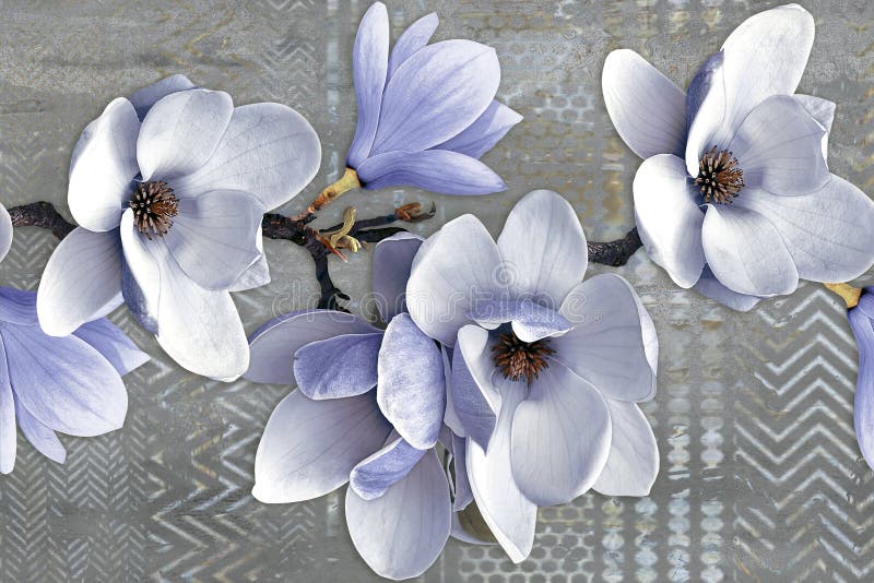 Decorazione per pareti a muro di fiori decorazione per pareti digitali piastrelle decorate su marmo. immagine stock