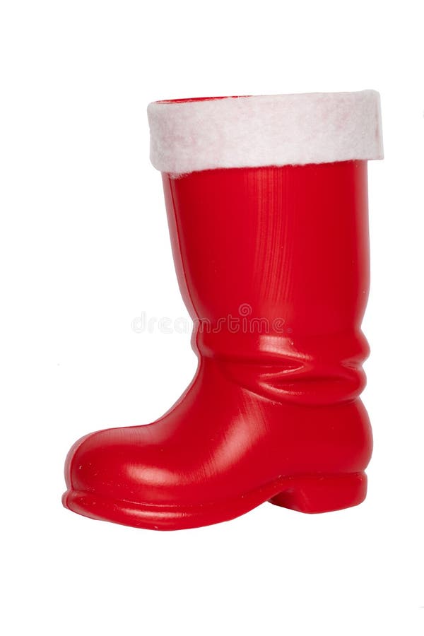 Decorazioni di natale Stivale di Natale o stivali rossi di Santa Claus i immagine stock libera da diritti Decorazioni di natale Stivale di Natale o stivali rossi di Santa Claus i immagine stock libera da diritti