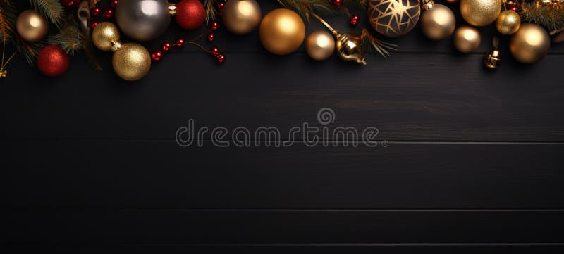 Decoração de natal em fundo escuro, gerativa de ai ilustração stock