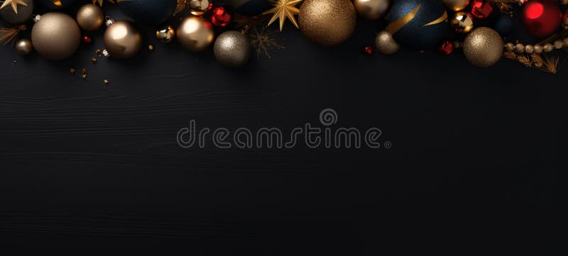 Decoração de natal em fundo escuro, gerativa de ai ilustração royalty free