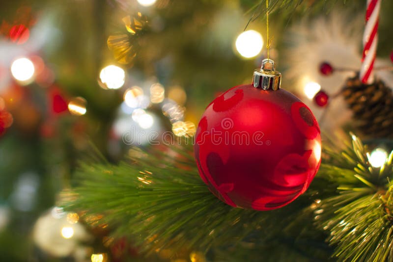 Decorações para a árvore de Natal fotos de stock