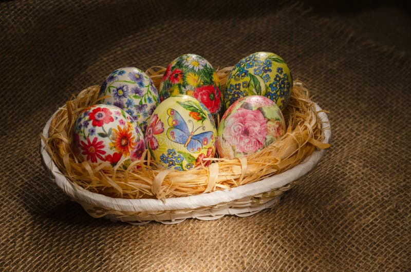 Decoupage Easter Eggs, Handmade Stock Photo Image of celebrate, decor 85148644