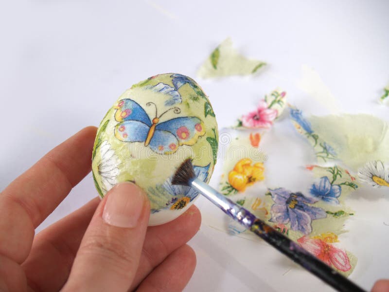 Decoupage egg stock photo. Image of homemade, craft, butterfly 15726040