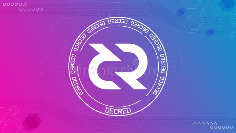 Decr dcr加密货币矢量图插图横幅. 皇族释放例证