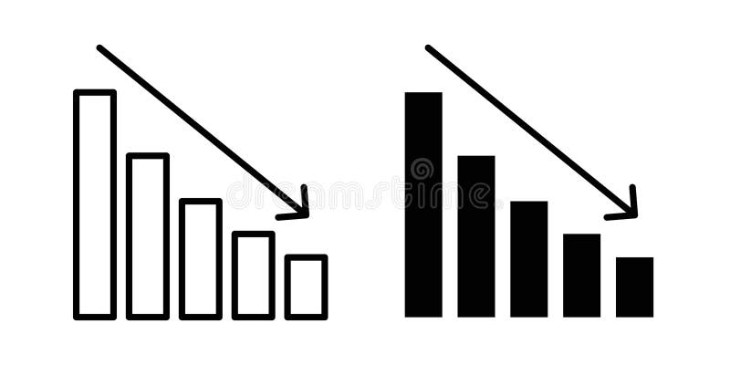 Σύνολο εικονιδίων Decrease, συλλογή διανυσματικών εικονιδίων ελεύθερη απεικόνιση δικαιώματος